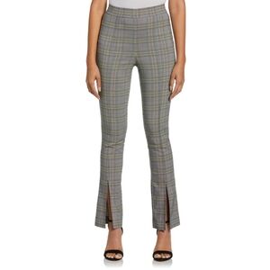 Ella Rafaella Plaid Petite Slit Front Pull On Pants